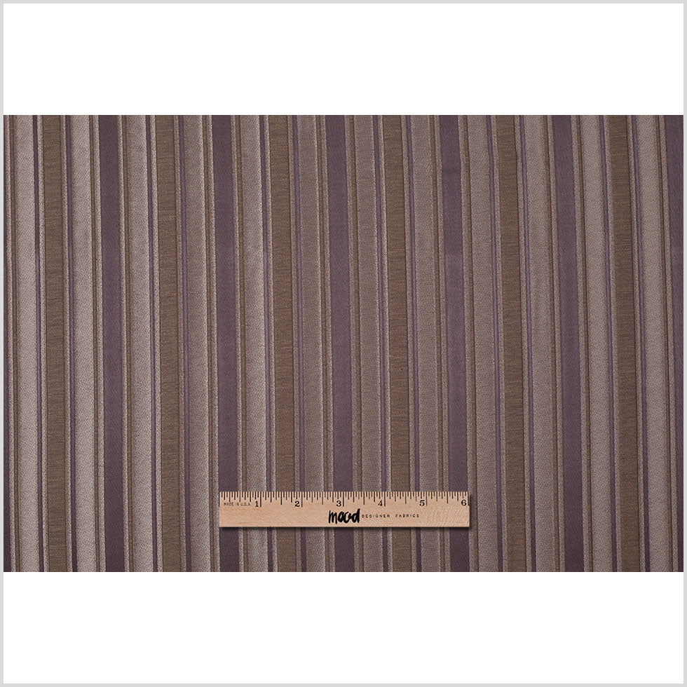 Brown Satiny Textured Poly Stripes