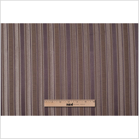 Brown Satiny Textured Poly Stripes