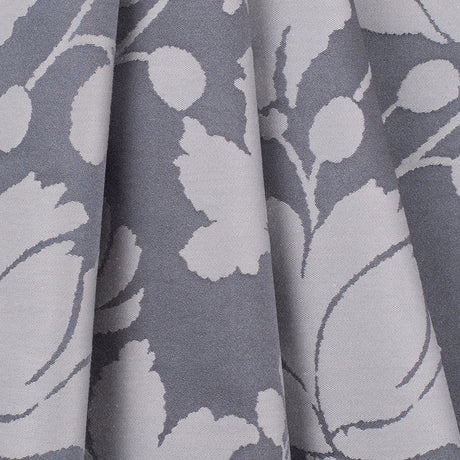 Gray Floral Polyester Sateen/Jacquard
