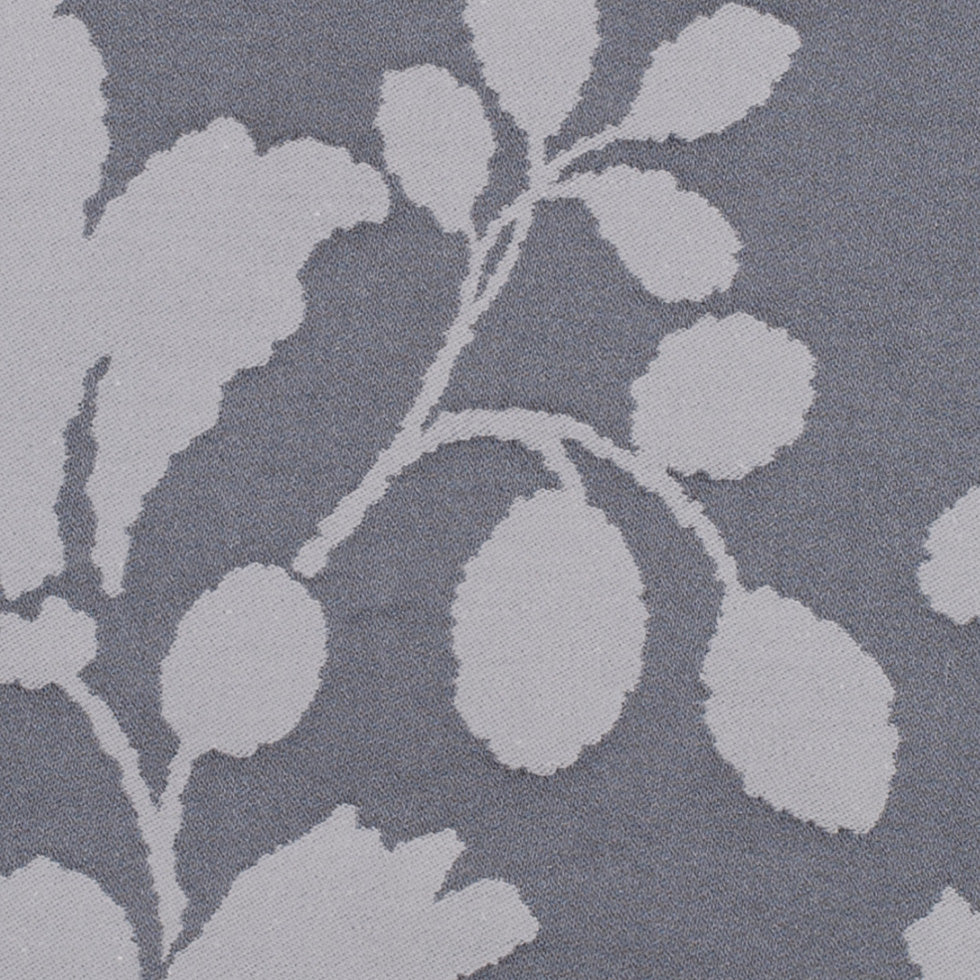 Gray Floral Polyester Sateen/Jacquard