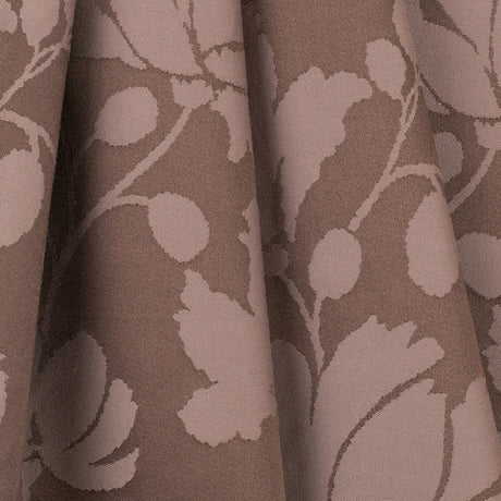 Brown Floral Polyester Sateen/Jacquard
