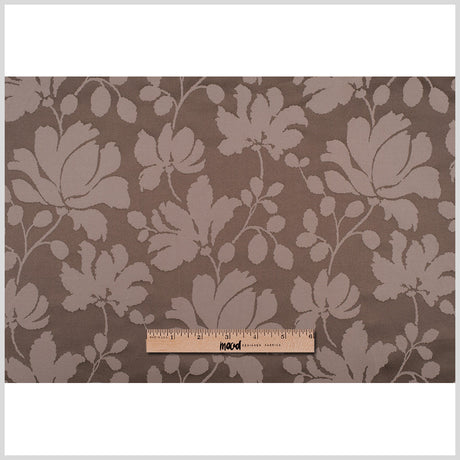 Brown Floral Polyester Sateen/Jacquard