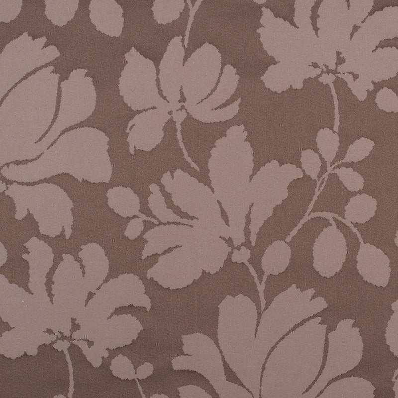 Brown Floral Polyester Sateen/Jacquard