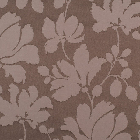 Brown Floral Polyester Sateen/Jacquard