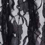 Famous Designer Black Ruffled Strips Lace