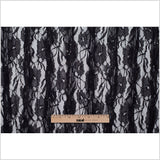 Famous Designer Black Ruffled Strips Lace