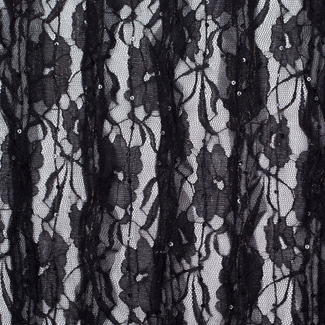 Famous Designer Black Ruffled Strips Lace