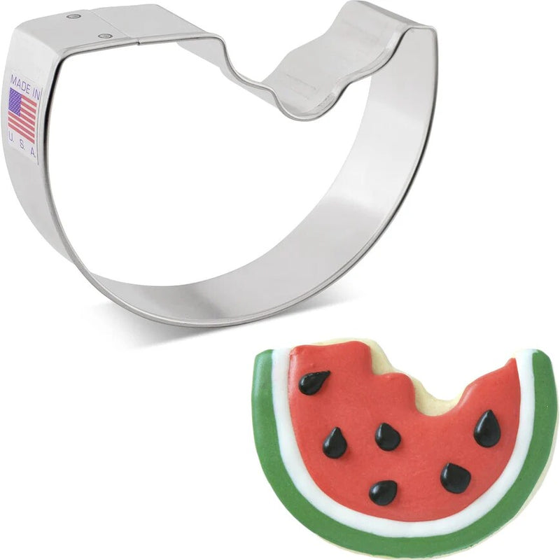 Ann Clark Watermelon Slice with bite taken out Cookie Cutter, 3.75"