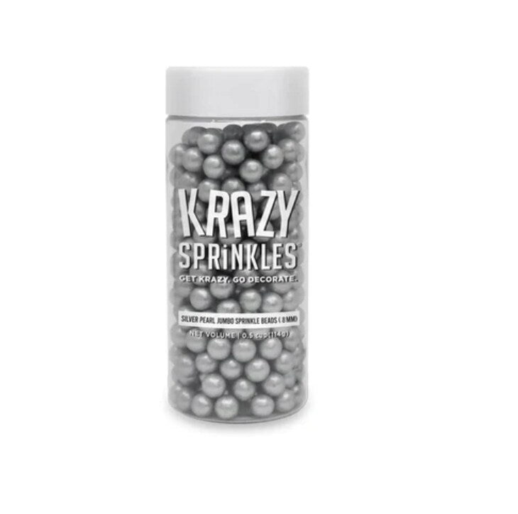 Krazy Sprinkles Silver Pearl 8mm Sprinkle Beads by Bakell