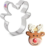 Ann Clark Reindeer Head Face Cookie Cutter, 4"