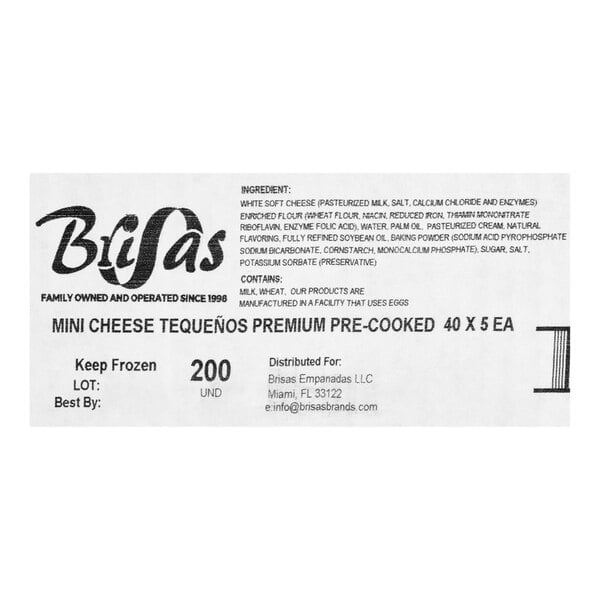 Brisas Mini Cheese Tequeno 1.5 oz. - 200/Case