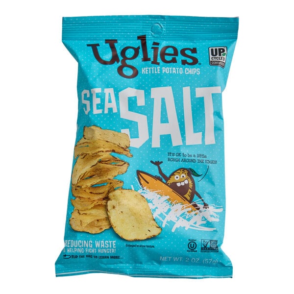 Uglies Sea Salt Kettle Potato Chips 2 oz. - 24/Case