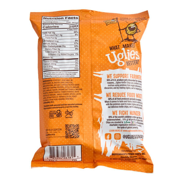 Uglies Buffalo Ranch Kettle Potato Chips 2 oz. - 24/Case