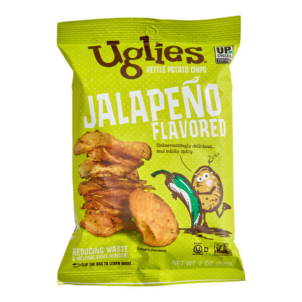 Uglies Jalapeno Kettle Potato Chips 2 oz. - 24/Case