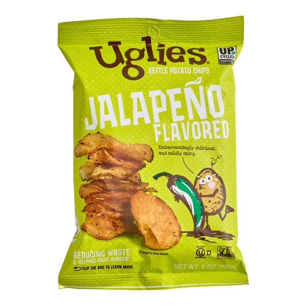 Uglies Jalapeno Kettle Potato Chips 2 oz. - 24/Case