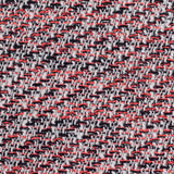Bright Coral and Black Metallic Tweed