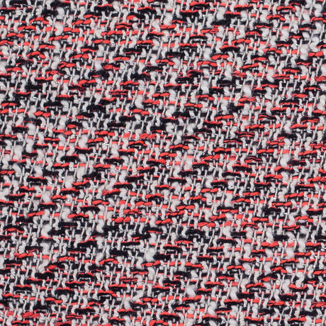 Bright Coral and Black Metallic Tweed