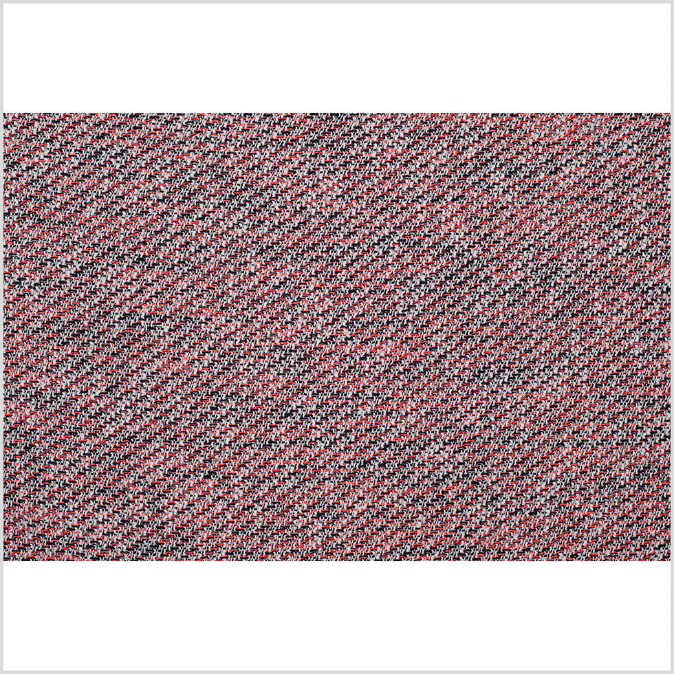 Bright Coral and Black Metallic Tweed