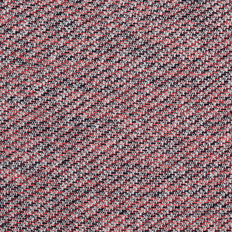 Bright Coral and Black Metallic Tweed