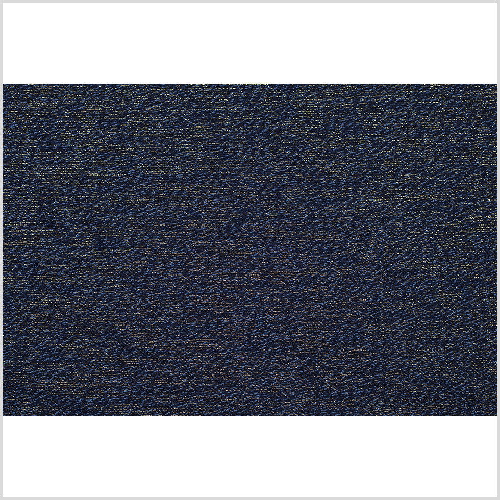 Dusky Blue, Black and Metallic Gold Novelty Woven