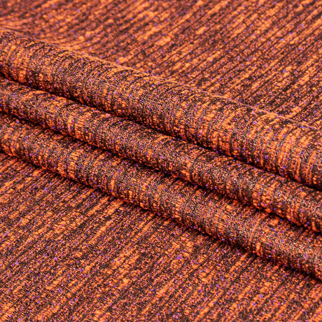 Vibrant Orange, Grapeade and Metallic Gold Polyester Tweed
