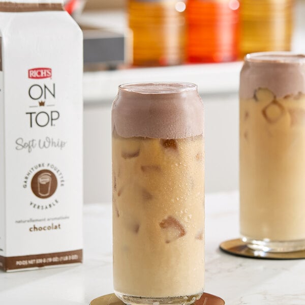 Rich's On Top Soft Whip Pourable Chocolate Cold Foam Topping 19 fl. oz. - 12/Case