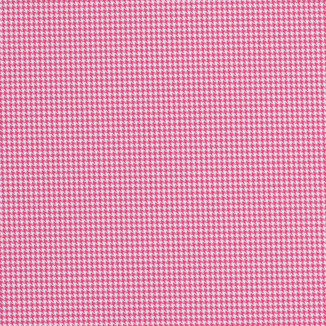 Rose and White Mini Houndstooth Stretch Poly