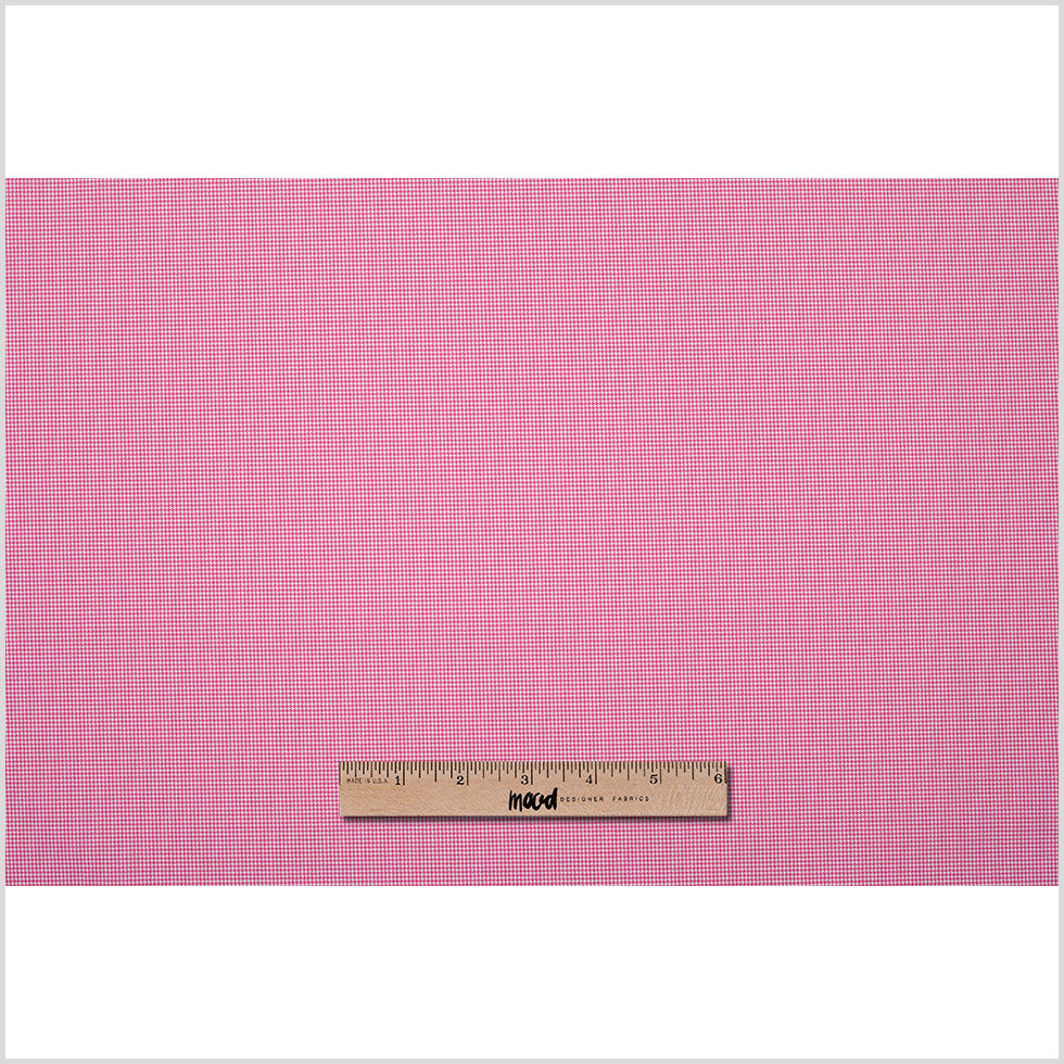 Rose and White Mini Houndstooth Stretch Poly