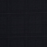 Black Windowpane Wool Suiting