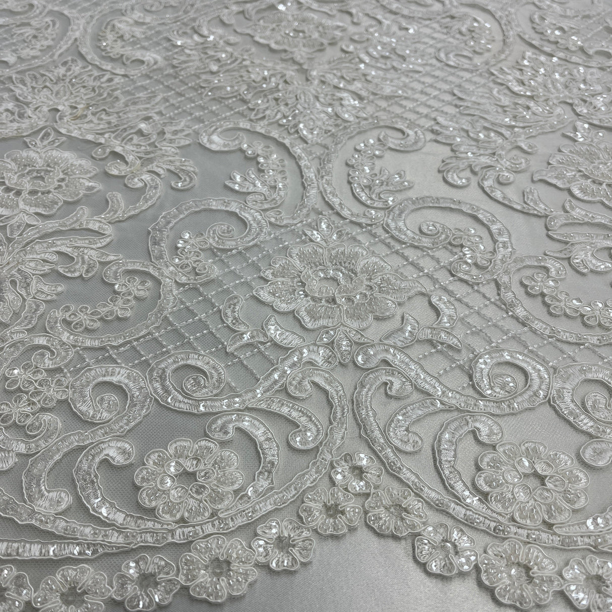 Beaded Corded Bridal Lace