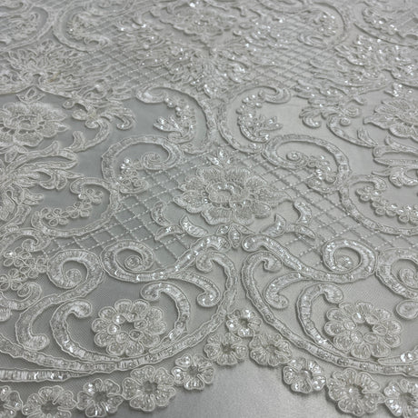 Beaded Corded Bridal Lace