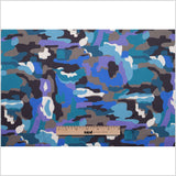 NYC Designer Teal Camo Poly Charmeuse