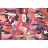 NYC Designer Peach Camo Poly Charmeuse
