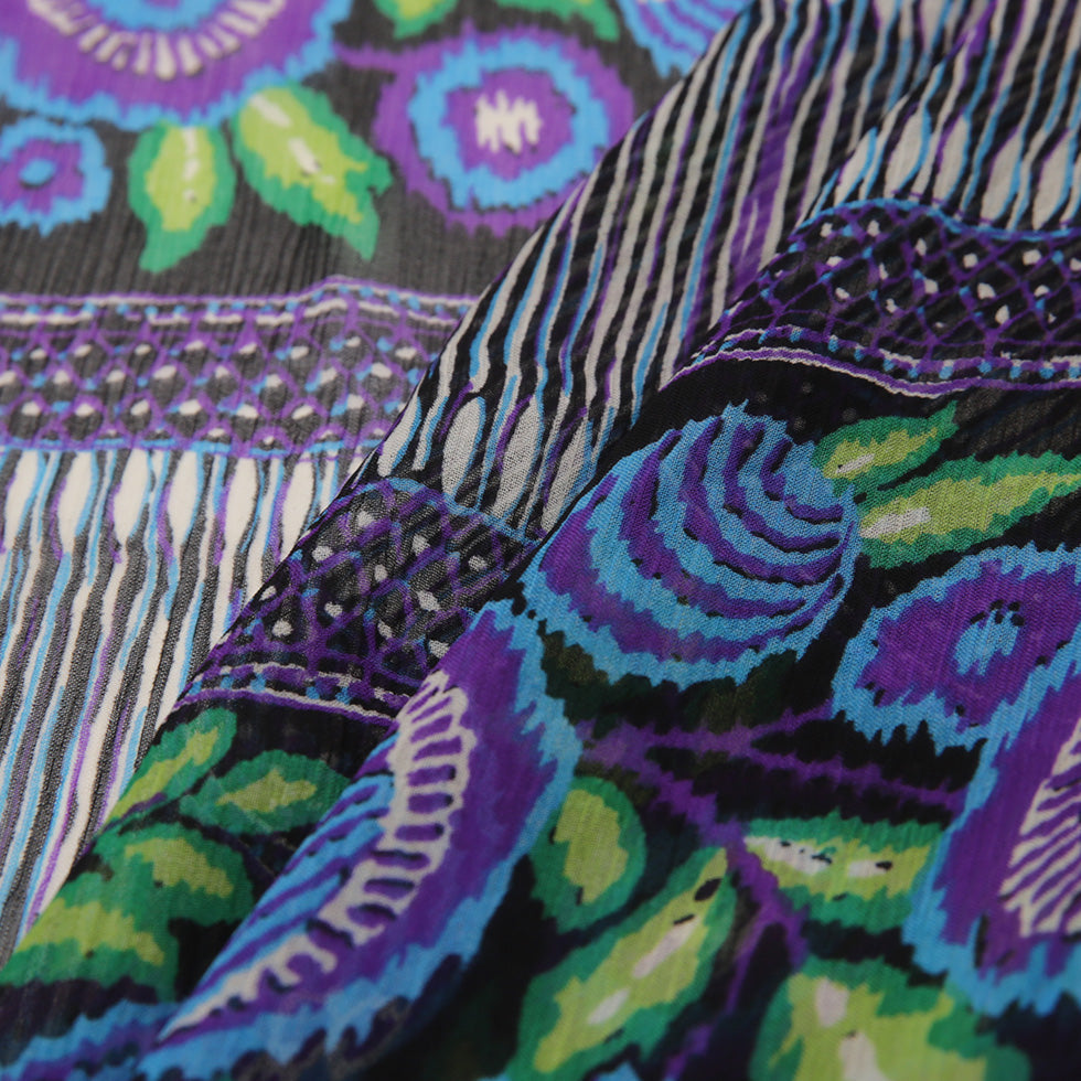 Famous Designer Silk Chiffon Floral Panel Print