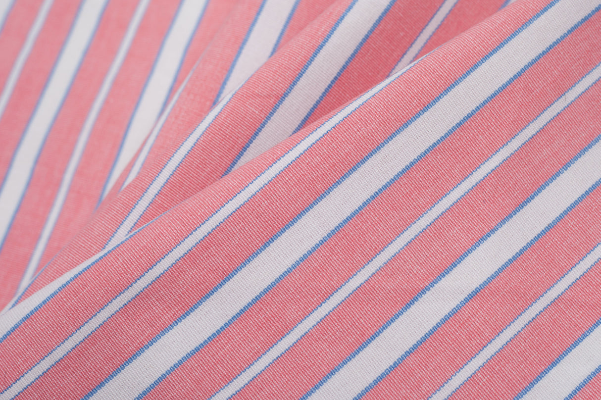 Cotton Candy Pink, Blue and White Striped Handwoven Cotton