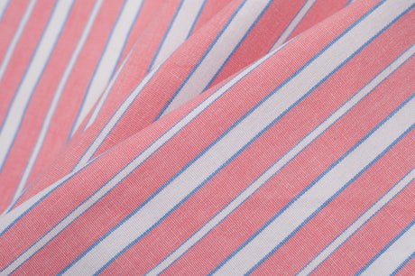 Cotton Candy Pink, Blue and White Striped Handwoven Cotton