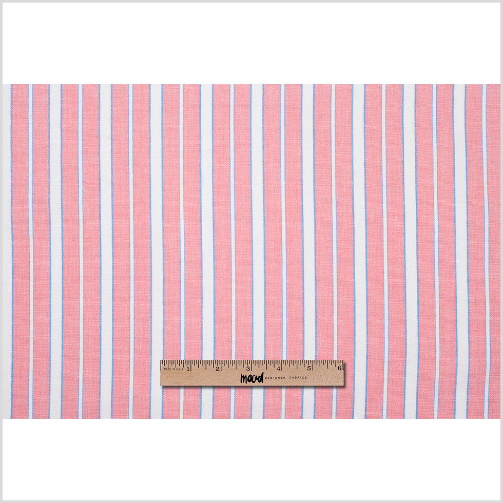 Cotton Candy Pink, Blue and White Striped Handwoven Cotton