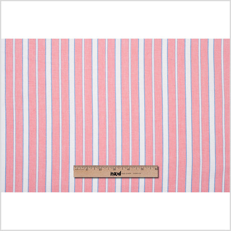 Cotton Candy Pink, Blue and White Striped Handwoven Cotton