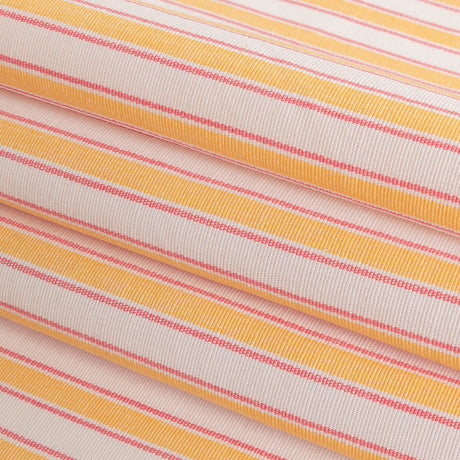 Citrus Yellow, Rose and White Striped Handwoven Cotton