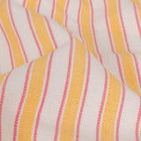 Citrus Yellow, Rose and White Striped Handwoven Cotton
