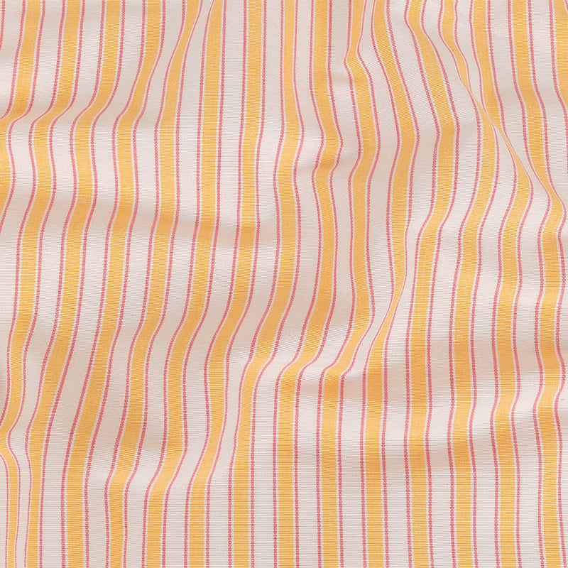 Citrus Yellow, Rose and White Striped Handwoven Cotton