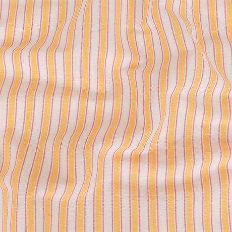 Citrus Yellow, Rose and White Striped Handwoven Cotton