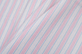 Baby Pink, Blue and White Striped Handwoven Cotton