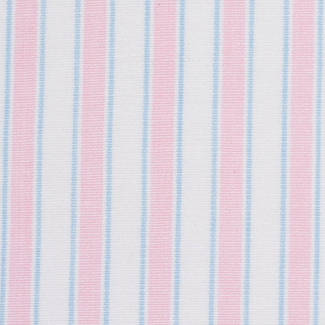 Baby Pink, Blue and White Striped Handwoven Cotton