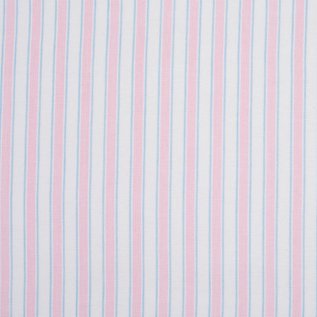 Baby Pink, Blue and White Striped Handwoven Cotton