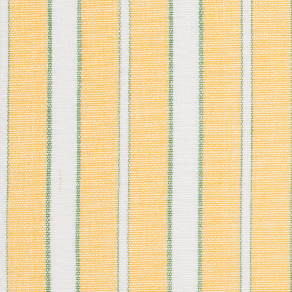 Impala Green and White Striped Cotton Canvas