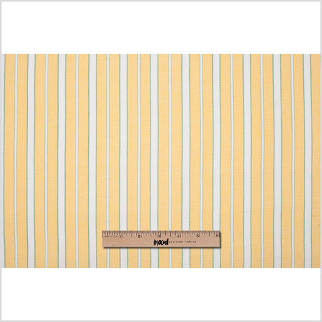 Impala Green and White Striped Cotton Canvas