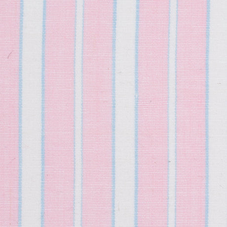 Baby Pink, Blue and White Striped Handwoven Cotton