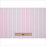 Baby Pink, Blue and White Striped Handwoven Cotton
