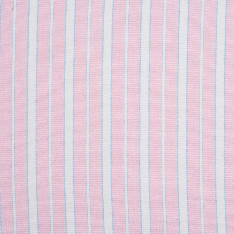 Baby Pink, Blue and White Striped Handwoven Cotton